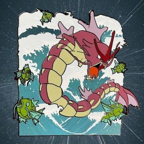HUGE Red Shining Gyarados & Magikarp Pin – Limited Tsunami Pokémon Collectible - Picture 4 of 7